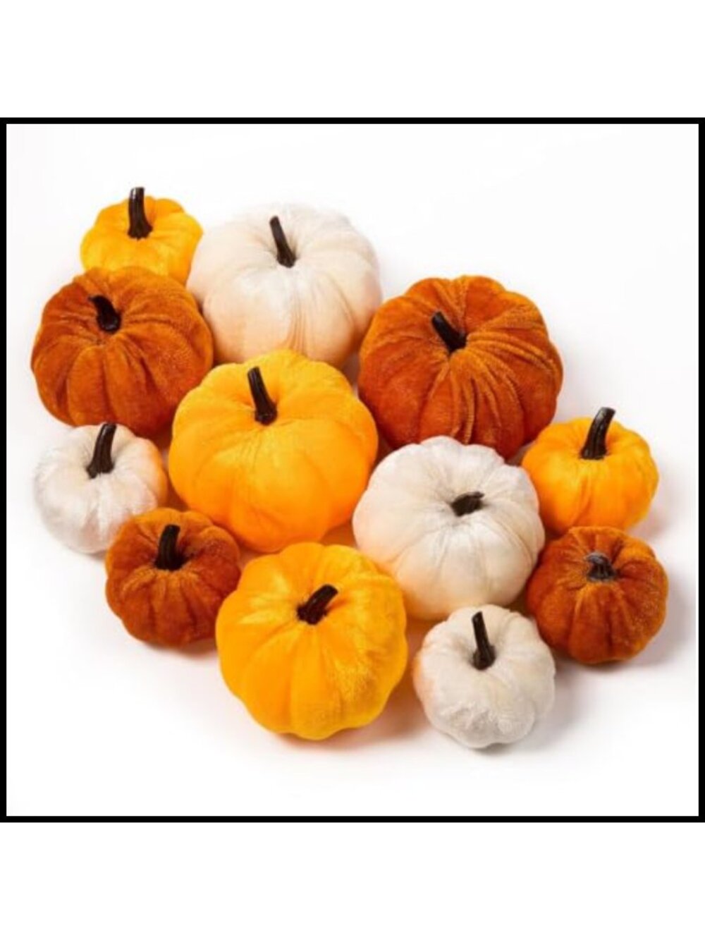 12 Pcs Velvet Mini Artificial Pumpkins, Pumpkin Autumn Decorations